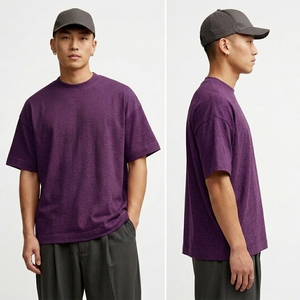 เสื้อยืดคอกลมแขนสั้นผู้ชาย ผ้าฝ้าย 100% ป้องกันขนร่วง เนื้อผ้านุ่ม สไตล์ลำลอง  รับสกรีนโลโก้ตามแบบ - Product Image 2