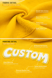 Conjunto Deportivo Personalizado con Logotipo, Sudadera con Capucha Amarilla, Pantalones Deportivos de Felpa para Hombre y Mujer, Sudadera con Capucha y Pantalones Deportivos con Estampado Puff, Ropa Deportiva Urbana - Product Image 6