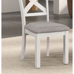 Sillas de comedor de granja de roble blanco rústico, 2 uds., asiento de cojín de madera con respaldo cruzado, muebles de cocina y comedor - Product Image 5