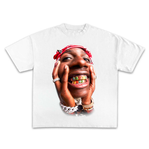 T-shirt Rétro Hip-Hop Américain et Européen en Coton Lavé à Manches Courtes Imprimé Tricoté pour Hommes et Femmes, Style Urbain Oversize pour Couples - Product Image 5