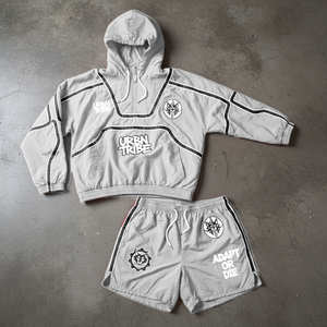 Ensemble de survêtement sportif deux pièces pour homme, coupe-vent thermique imprimé personnalisé OEM/ODM 2026, short en coton respirant à séchage rapide - Product Image 4