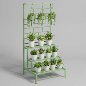 Soporte de metal de 3 niveles para plantas, estante para macetas de hierro para interiores y exteriores, soporte para macetas de varias capas para balcón, jardín, sala de estar - Product Image 6