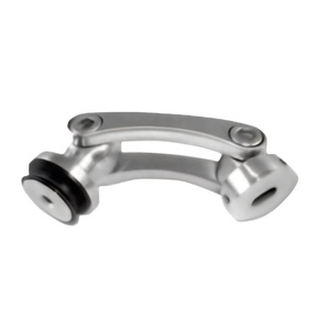 Stainless Steel Dual Pivot Arch Style Glass Floor Swivel Fitting - Product Image 1