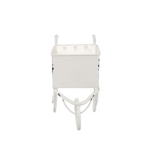 Fioriera Decorativa in Metallo Bianco Stile Carriola Anticata 11.5x4x7 Pollici, Attraente Vaso da Tavolo e Decorazione per Piante - Product Image 4