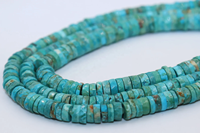 Perles de pierre en turquoise naturelle de l'Arizona, facettées, en forme de pneu, 6 mm, 16 pouces, pour la fabrication de bijoux