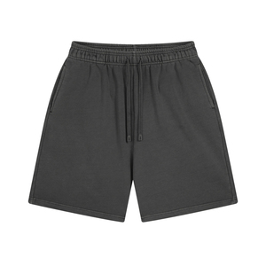 Short de plage pour homme en tricot uni avec cordon de serrage et poches, taille mi-haute, longueur courte - Product Image 1