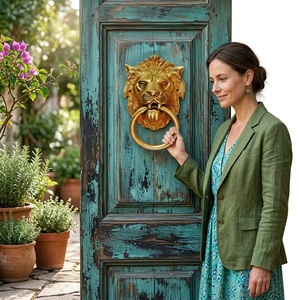 Cast Iron Lion Head Door Knocker Ring Industrial Design Durable Furniture Handle for Bedroom & Living Room - Product Image 2