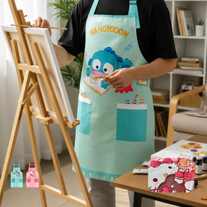 Tablier pour enfants en polyester tissé imprimé de dessins animés personnalisés, 5 à 14 poches, réutilisable, imperméable, résistant à l'huile, pour une utilisation quotidienne en cuisine - Product Image 2