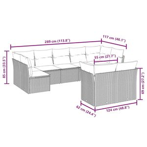 Conjunto de sofás de jardín modulares de poliratán negro L - Product Image 3
