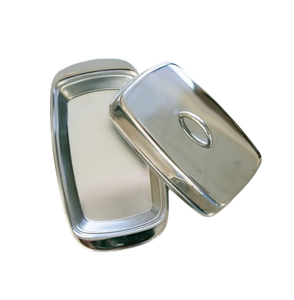 Durable <b>Silver</b> Polished Contemporary Butter Dish Custom Design Dishes Plates Newest Style Kitchen Stainless Steel - Product Image 4