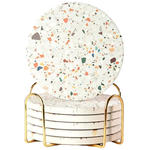 Ensemble de sous-verres ronds en bois, diamètre 300 mm, tapis et coussinets antidérapants, design moderne, 4 pièces - Product Image 4