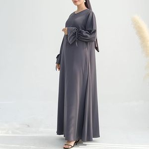 Vêtements islamiques à manches longues de couleur unie, hijab musulman, robes pour femmes, abaya, style turc, robe ethnique qatari, abayas vintage de printemps - Product Image 5