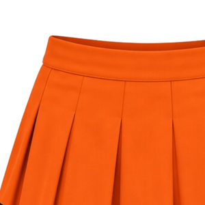 Bright <b>Orange</b> Sublimated Cheer Panel <b>Skirt</b> <b>Pleated</b> Athletic Team Uniform Bottoms Sports Training Wear Performance Competition - Product Image 2