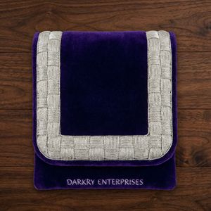 Custom Silver Bullion Wire Embroidery Badges Handmade Blue Velvet Masonic Regalia <b>Blank</b> <b>Ring</b> Border Patch Maker - Product Image 3