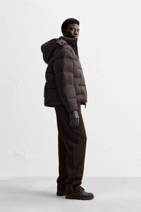 Nouvelle veste d'hiver matelassée à col haut et manches longues avec logo personnalisé, poignets élastiques, poches latérales zippées discrètes, idéale pour l'extérieur - Product Image 3