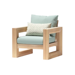 One Seat Outdoor Garden <b>Sofa</b> Chair Wooden Patio Lounge <b>Sofa</b> Seat Chairs Cushioned Garden <b>Sofa</b> for Home Hotel Furniture - Product Image 2