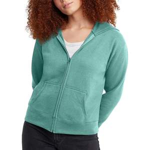 Sweats à capuche modernes pour femmes, conçus avec une coupe courte, intérieur brossé, bordures côtelées, tissu en coton respirant et coupe décontractée. - Product Image 1