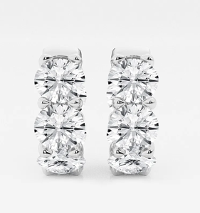<b>Hoops</b> Earrings Diamond Earrings Gold and <b>Silver</b> Earrings Lab Grown Diamonds Earrings <b>Hoops</b> Fine Jewelry for Women - Product Image 1