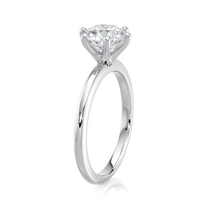 Bague de fiançailles solitaire en diamant rond brillant de 2 carats, cultivé en laboratoire, or blanc 14 carats, bijoux de mariage personnalisés - Product Image 3