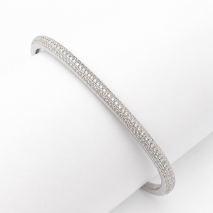 925 Sterling <b>Silver</b> Diamond <b>Cuff</b> <b>Bracelet</b> for Women High Polish Minimalist Open Bangle Party Wedding Gift Jewelry - Product Image 2