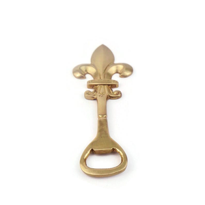 Abridor de botellas de latón Fleur De Lis, abridor de cerveza hecho a mano de estilo vintage, herramienta decorativa para bar, cocina y restaurante - Product Image 2