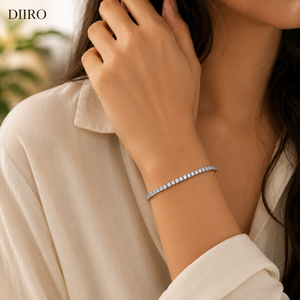 925 sterling <b>Silver</b> Moissanite Tennis <b>Bracelet</b> Round Brilliant Cut Diamond Channel Setting Women's Classic <b>Bracelet</b> - Product Image 3