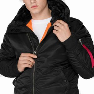 Blouson aviateur rétro d'hiver de qualité supérieure personnalisé pour homme, en nylon épais avec fermeture éclair, style classique de pilote - Product Image 3