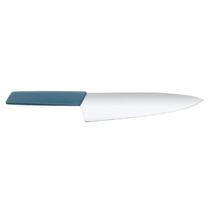 Couteau de chef moderne de 20 cm, lame en acier inoxydable, manche bleu, couteau de cuisine professionnel pour hacher et trancher la viande et les légumes - Product Image 3