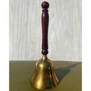 High Polish Brass Hand <b>Bell</b> With Wooden Handle Custom Printing Nautical <b>Bells</b> Eco Friendly <b>Bells</b> For <b>Calling</b> Table Decor - Product Image 3