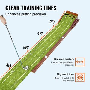 Tapete de Golf para Interiores de 5 Hoyos, Antiarrugas, con Retorno Automático de Pelotas, Ayuda para el Entrenamiento de Alineación en Mini Golf - Product Image 1