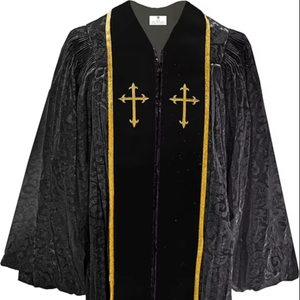 ชุดคลุมพระสงฆ์แบบหรูหราสำหรับนักบวช  ชุดคลุมโบสถ์พร้อมลายปักกางเขน  ผ้าโพลีเอสเตอร์ - Product Image 1