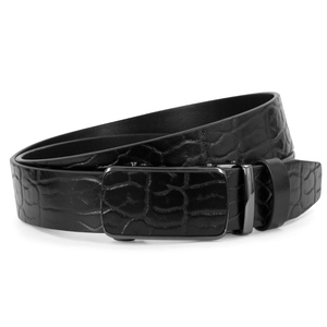 Cinturón de Cuero Genuino para Hombre con Hebilla Cuadrada de Aleación, Estilo Casual y de Negocios, de Alta Gama, Automático, Sencillo y Duradero - Product Image 6