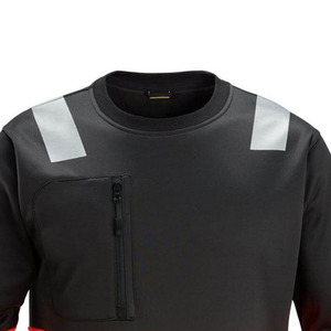 Men's Reflective Safety <b>Sweatshirt</b> <b>Crew</b> <b>Neck</b> Long Sleeve Orange <b>Black</b> High Visibility Workwear with Pocket Regular Fit - Product Image 4