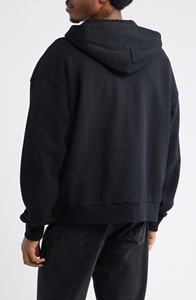 Sudadera con capucha para hombre, gruesa, con cremallera, de algodón y forro polar, con logo personalizado, informal. - Product Image 4