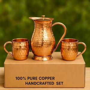 Pure Copper <b>Jug</b> Gold Antique Design Solid Quality Big Size Metal Pure Copper <b>Jug</b> for <b>Drinking</b> Water metal - Product Image 4