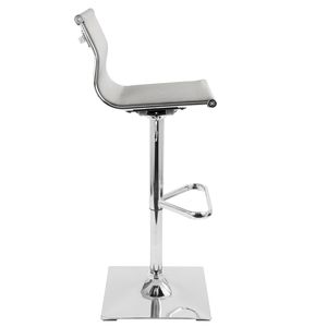 Mirage Contemporary Adjustable <b>Barstool</b> with <b>Swivel</b> in Silver Sleek Modern Design for Comfort and Style - Product Image 2