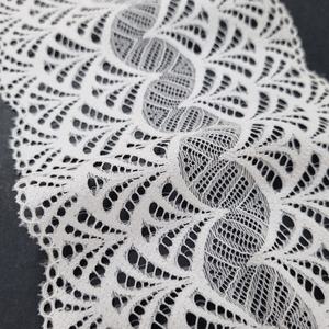 Cinta Elástica de Encaje Geométrico Festoneado de Nylon y Spandex de 13.5cm, Banda de Encaje Elástica de Punto por Urdimbre para Lencería y Sujetadores - Product Image 4