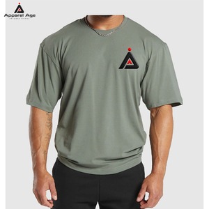 T-shirts pour hommes en coton lourd noir 260 g/m² de haute qualité, coupe ample, avec broderie 3D personnalisée - Product Image 1