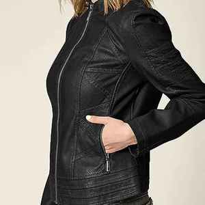 Chaqueta de Cuero para Mujer al por Mayor, Chaqueta de Cuero PU de Moda para Mujer, Chaqueta de Cuero de Alta Calidad para Mujer - Product Image 5
