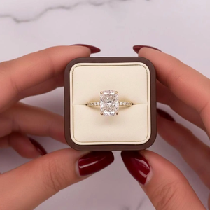 Elongated <b>Cushion</b> 1.8 carat IGI Certified D color VVS2 Clarity Cut Lab Grown Diamond Solitaire Hidden Halo Engagement <b>Ring</b> 14k - Product Image 6
