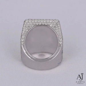 Silver Letter Moissanite <b>Ring</b> Iced Out Pave Set <b>Name</b> Initial Band for Men Women Party Gift - Product Image 3
