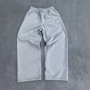 Men's Slim Fit Lightweight Corduroy Lined Sweatpants <b>Elastic</b> Waist Button Decoration Wide Straight Leg Casual Vintage Flat - Product Image 1
