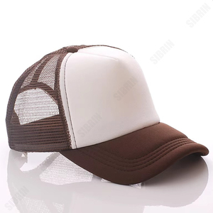Gorra Trucker SIBRIN Personalizada de 5 Paneles, Blanca y Marrón, con Malla, Visera Curva, para Deportes de Motor, Skateboarding, Uso Diario, Casual y Deportivo - Product Image 1
