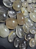 Cabujones de Cuarzo Rutilado Dorado Natural Más Vendidos, Forma Ovalada, Alta Calidad, para Anillos y Colgantes, Ideales para Regalos