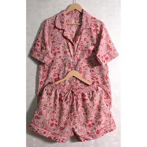 Ensemble de pyjama sexy à fleurs pour femmes, vêtements de nuit courts en coton, tenue de pyjama d'été - Product Image 5