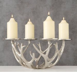 Centro de Mesa Navideño Personalizable de Aluminio y Madera, con un Diseño Artístico para Recepciones Festivas, con Acabado Pulido - Product Image 2