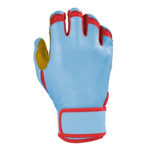 Guantes de Bateo de Cuero Azul con Ribete Rojo y Cierre de Velcro para Entrenamiento, Tallas XL XXL para Adultos Unisex, Ambidiestros, para Mano Izquierda/Derecha - Product Image 3
