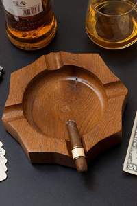 New Design Handmade American Style Wooden Customized Shape Eco-Friendly Tabletop <b>Ashtray</b> for Cigarette Smoking Home Office - Product Image 3