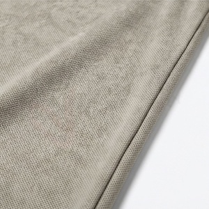 Polo en tricot à manches courtes gris pour homme, coupe classique, boutons, style décontracté - Product Image 5