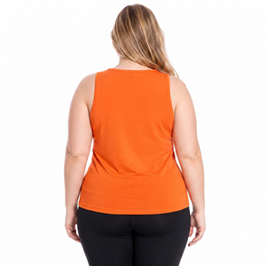Camiseta sin mangas de fitness para mujer, talla grande, transpirable, con bordado desgastado, top tipo singlet, chaleco de gimnasio de poliéster y algodón para mujer - Product Image 2